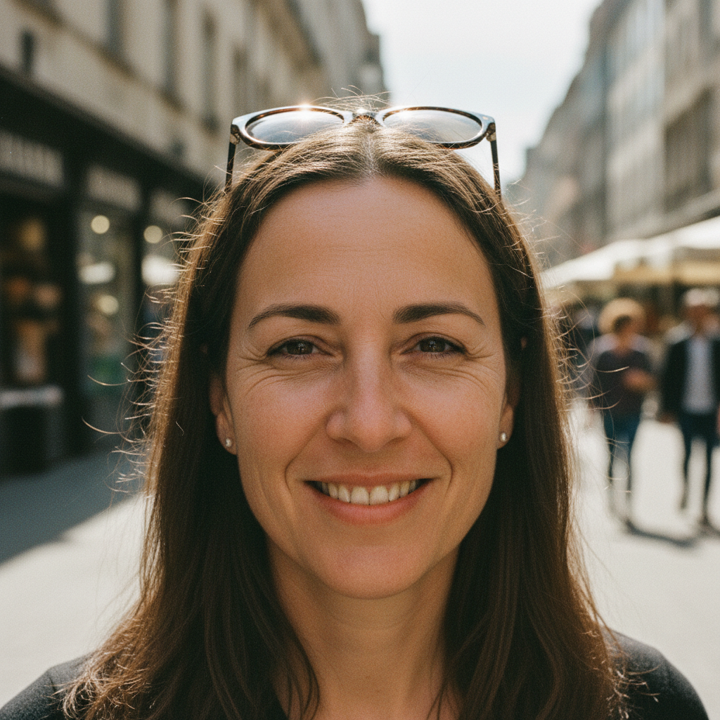 Smiling woman in 40s avatar